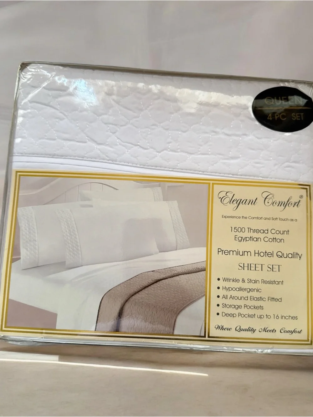 1500TC Egyptian Cotton Queen Sheet Set - White